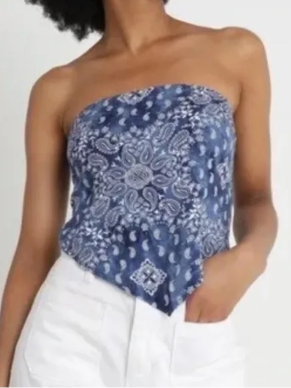Hollister Blue Bandana Tube Top
